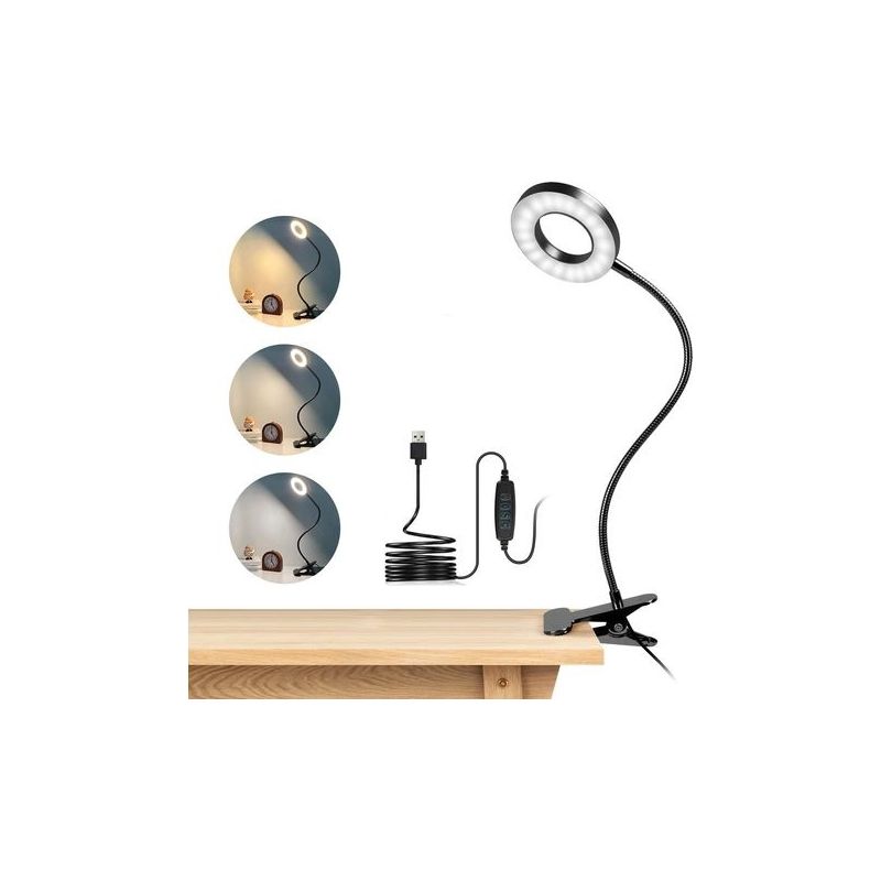 Klemmbare Led-schreibtischlampe Mit 48 Leds, Flexibel Um 360° Drehbar – 3 Lichtmodi – 10 Helligkeitsstufen – Augenschutz – Usb-anschluss