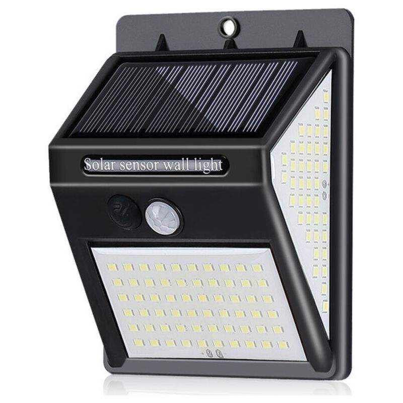 Solarleuchte Für Außen, Wasserdichte Wandleuchte Mit Bewegungsmelder, 144 Led Solarlicht, Außenbeleuchtung, Sicherheitslampe