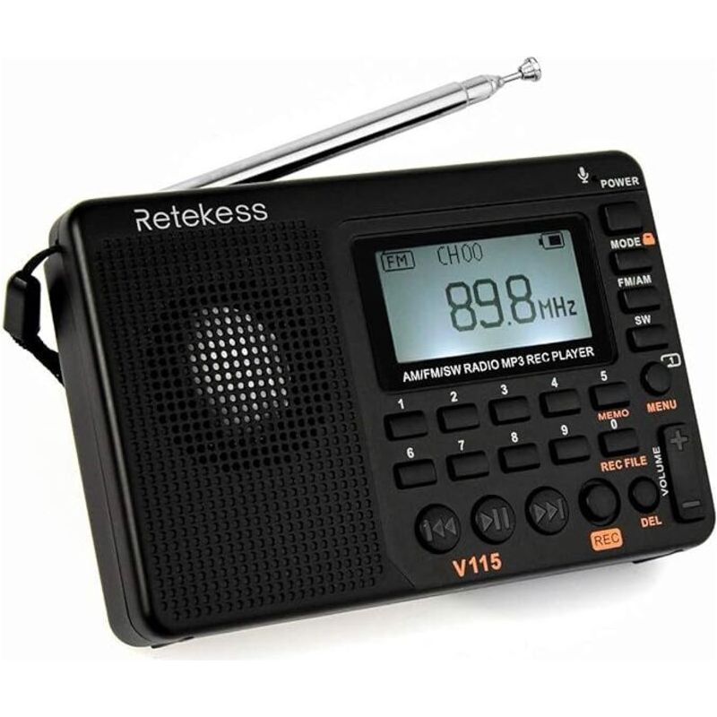 Tragbares, Wiederaufladbares Radio Mit 1000 Mah – Usb-anschluss – Mp3-player Mit Tf-karte Bis Zu 32 Gb – Integrierter Wecker – Für Badezimmer Und Küche