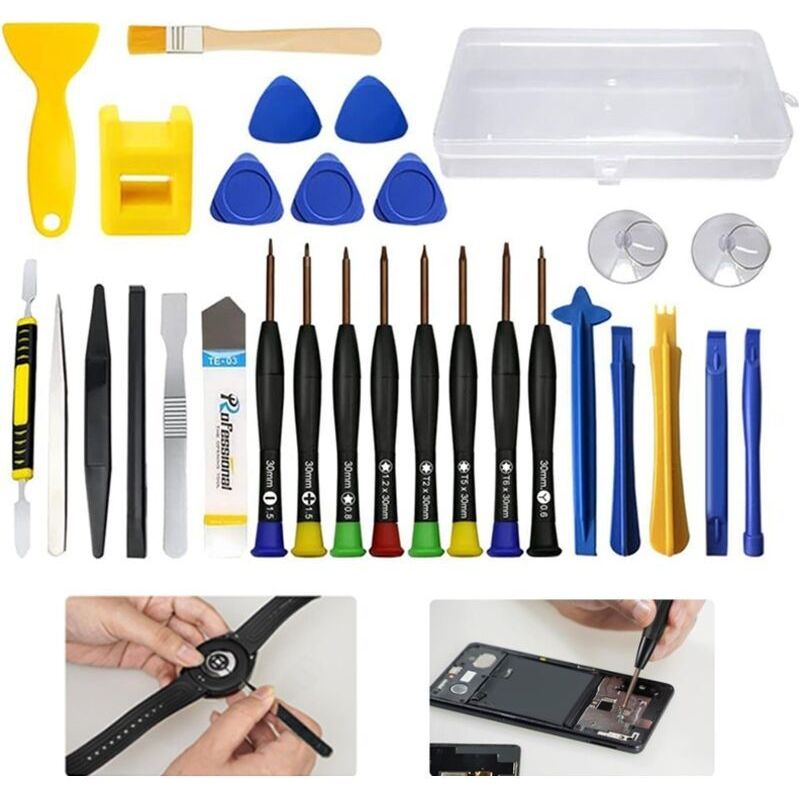 30-teiliges Handy-reparaturwerkzeug-set, Professionelles Präzisionsschraubendreher-set Mit 8 Magnetischen Präzisionsschraubendrehern Und Öffnungshebel, Geeignet Für Smartphones, Tablets Und Uhren