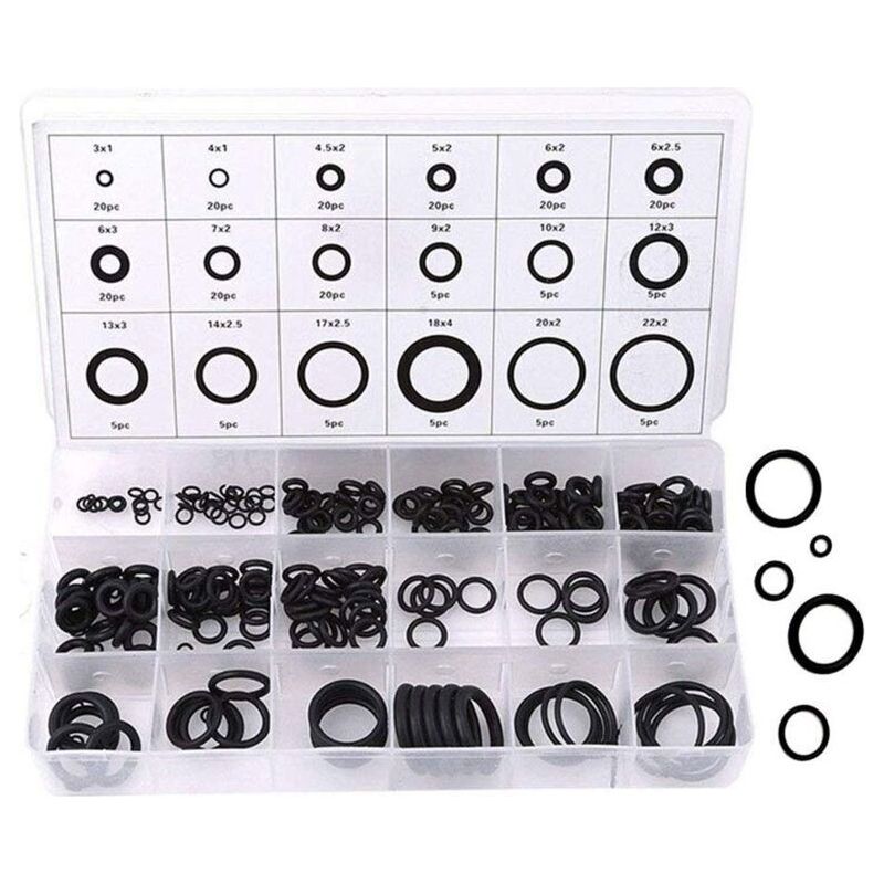 O-ring-set, 225 Gummischeiben Zur Schwingungsdämpfung, 18 Größen, Sortiment Von O-ringen, Dichtungsring-set, Assortiment Von Dichtungen (schwarz)