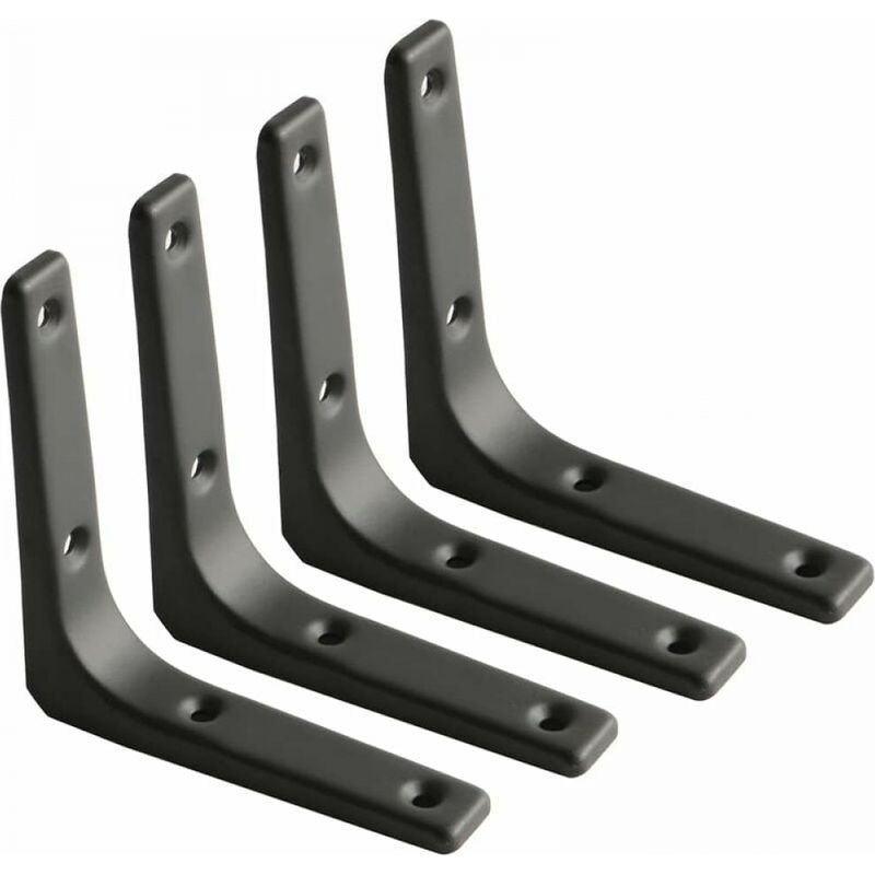 4er-set Wandregalhalterungen 100 Mm X 100 Mm, Matte Schwarze Metallhalterungen, Dekorative Metallregalhalter Für Die Küche, Robuste Regalhalter – Wandregal