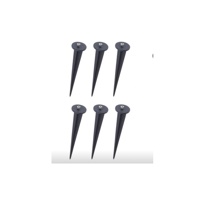 Schwarzer Kunststoff-gartenstab - Lampenhalter 6er Pack, Ø35x160mm
