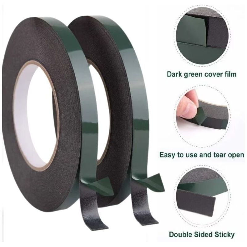 Schwarzes Schaumstoff-doppelklebeband 12mm – 2er-pack À 10m – Dauerhafte Haftung Für Die Montage Von Zierleisten Und Kennzeichenhaltern