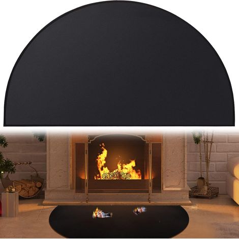 Feuerfeste Matte Unter Dem Grill Und Kaminmatte 106 × 61 Cm, Ölabweisender Barbecue-schutz Für Terrassen Und Patios, Kaminmatte Schützt Böden Vor Funken Und Glut, Schwarz