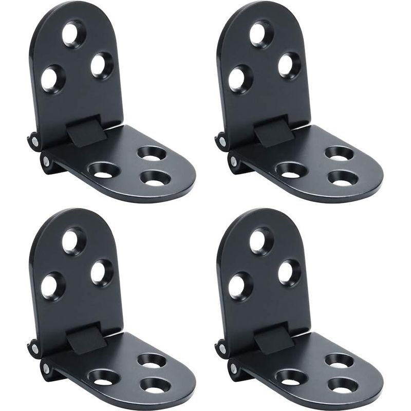 Klappbare Tischscharniere, Faltbarer Verbinder Für Möbelmontage Aus Edelstahl, 180-grad-faltung, 2 Mm Dicke, Chromfinish Aus Rostfreiem Stahl, 4 Stück Schwarz