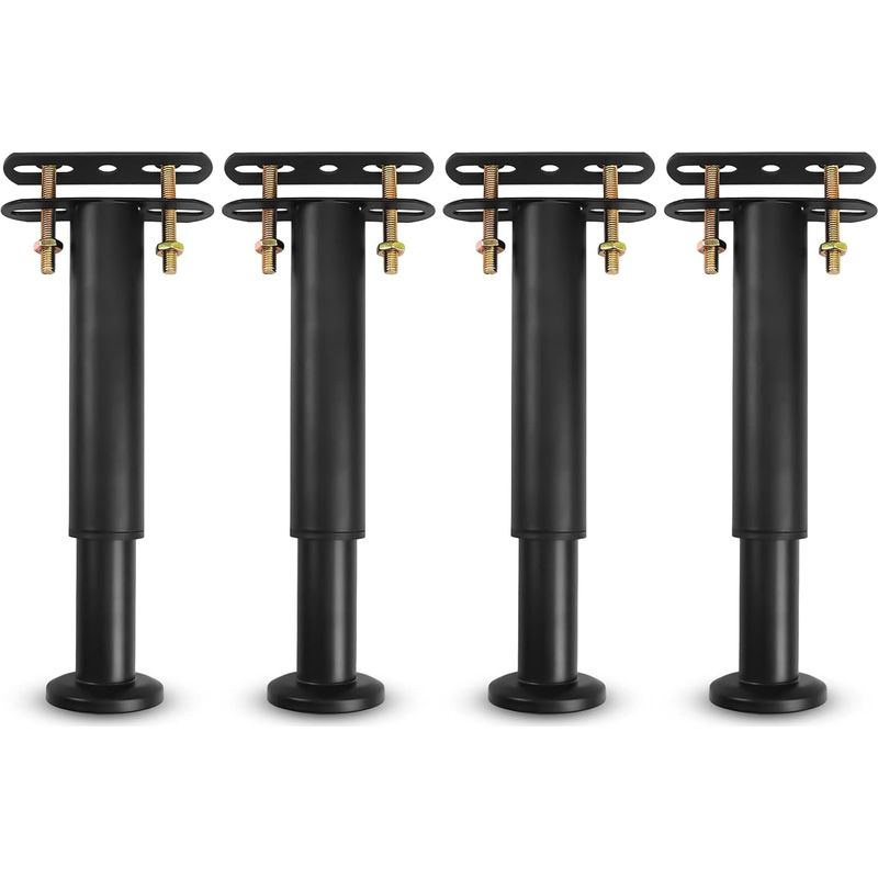 Bettfüße, Bettrahmenfüße, Verstellbare Metall-bettfüße Für Lattenroste, Sehr Robust, Universell Passend Für Lattenrost, Metallschrank, Sofa 18-31 Cm (schwarz), 4er-set
