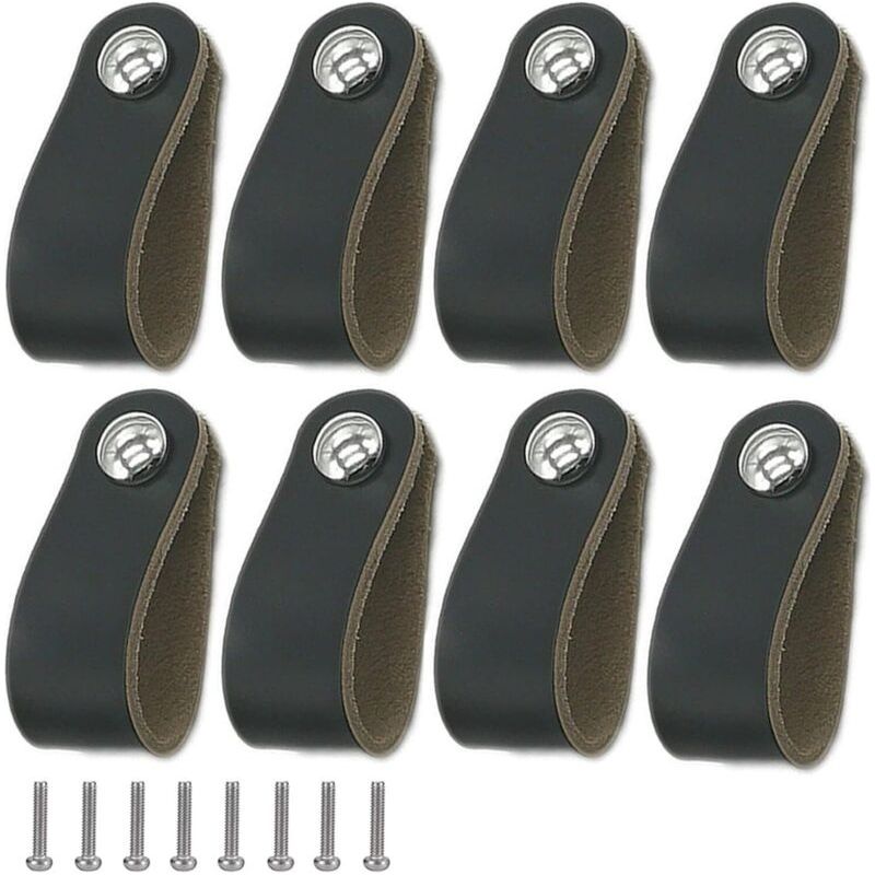Weiche Pu-leder-möbelgriffe – 8er-set – Einfache Montage Mit Schrauben – Für Moderne Schränke Und Schubladen