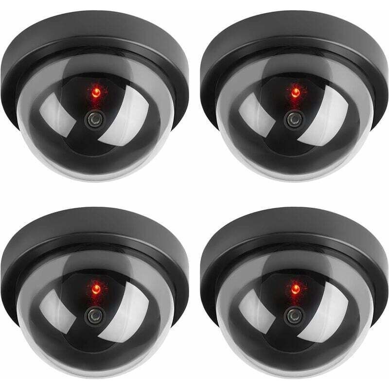 Attrappen-kameras, Falsche Sicherheits-dome-überwachungskamera Cctv Mit Blinkender Led-leuchte Für Unternehmen, Geschäfte Und Zuhause, Für Innen- Und Außenbereich (4er-pack)