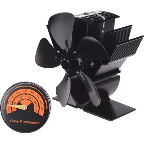 5-blatt-wärmekraft-heizlüfter, Mini-kaminventilator Mit Thermometer