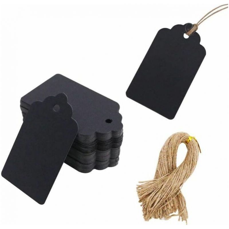 100 Stück Kraft-preisetiketten 3x5 Cm Anhänger Etiketten Für Geschäft, Kleidung Und Schmuck, Schwarz