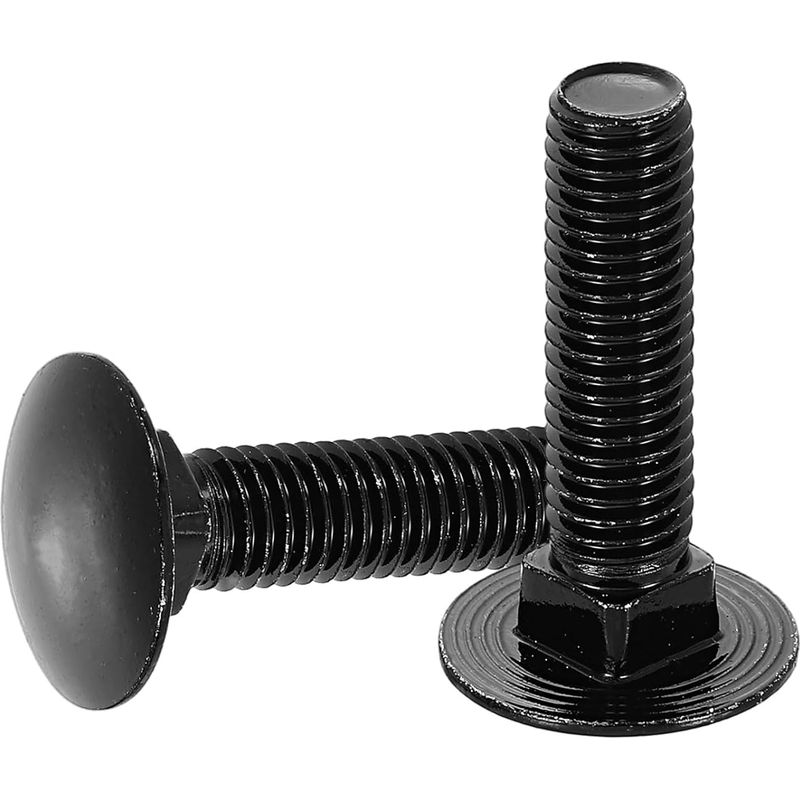 Rundkopfschrauben Mit Vierkantansatz Aus Edelstahl Zur Befestigung Von Anschlüssen (10er-pack, M10 X 40 Mm, Schwarz)