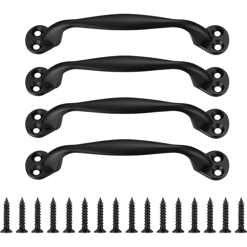4er-set Schrankgriffe – Möbelgriffe – Eisenförmige Griffe Für Küchenschränke, Schränke, Türen, Schubladen Und Möbel – Inklusive Schrauben – 129 Mm