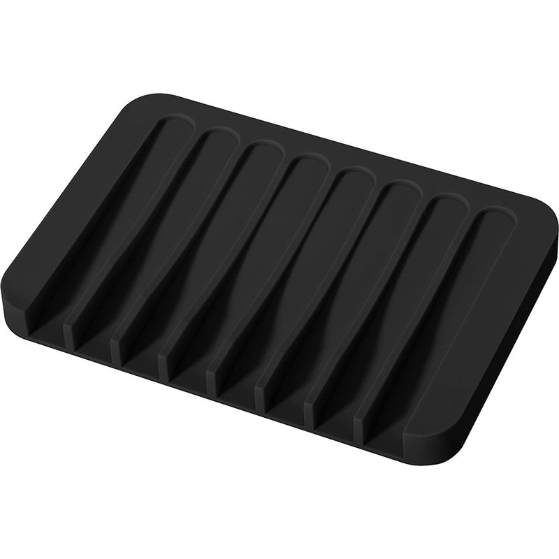 Silikon-seifenschale, Badezimmer-seifenschale, Küchenspülen-seifenschale, Schwarz