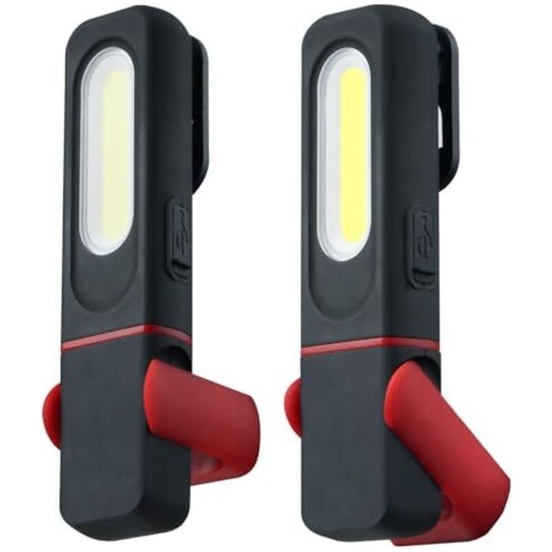 Wigearss 2er-set Wiederaufladbare Usb-magnet-taschenlampen Für Die Werkstatt, Tragbare Cob-led-lampe