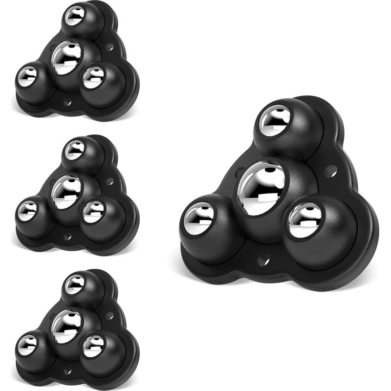 Rollen Für Möbel, Universelle 360° Drehbare Rollen, 2,4 Zoll Selbstklebende Stahlrollen Für Kleine Möbel, Rollen Für Küchengeräte (schwarz, 4 Stück)