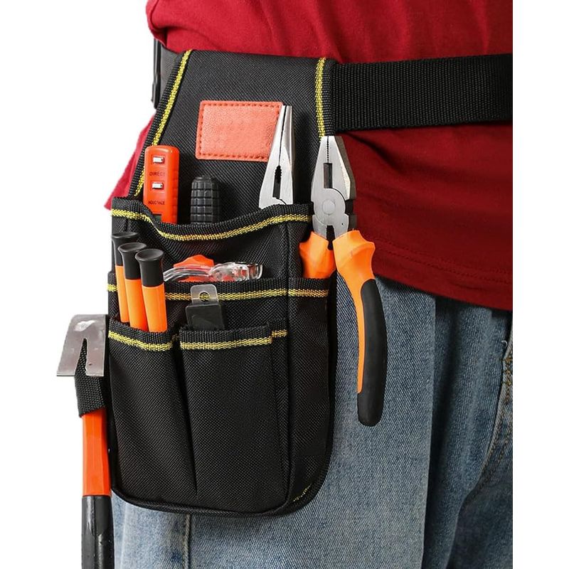 Werkzeug-gürteltasche, Kleine Nylon-werkzeugtasche Mit Verstellbarem Gürtel, Multifunktional, Robust, Werkzeugbeutel Für Elektriker, Zimmerleute Und Bauarbeiter