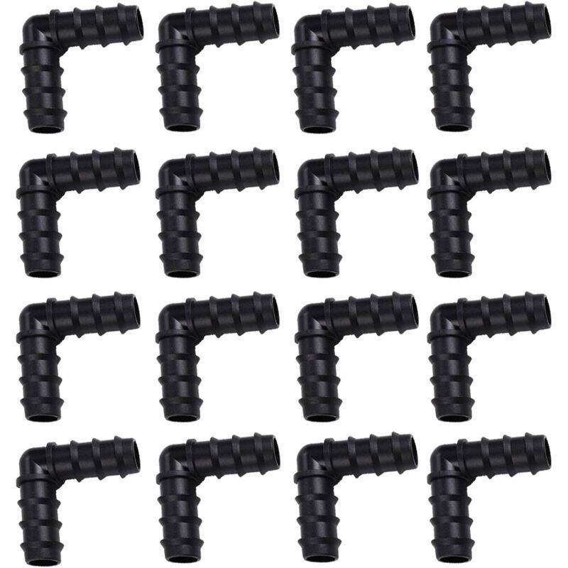 Tropfbewässerungs-verbinder, 100 Stück Ellenbogen-bewässerungsverbinder, 16 Mm Tropfverbinder, 90-grad-winkel-rohrverbinder Aus Kunststoff Für Gewächshauspflanzen, Garten, Gewächshaus, Gemüsegarten Un