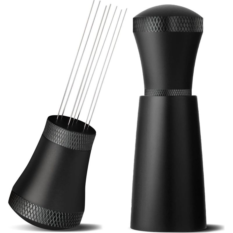 Wdt-tool Aus Aluminium Mit 7 Espresso-nadeln (0,3 Mm), 10 Ersatznadeln, Aluminium-wdt-tool Mit Halterung, Kaffeemischer Für Espresso, Espresso-rührwerk