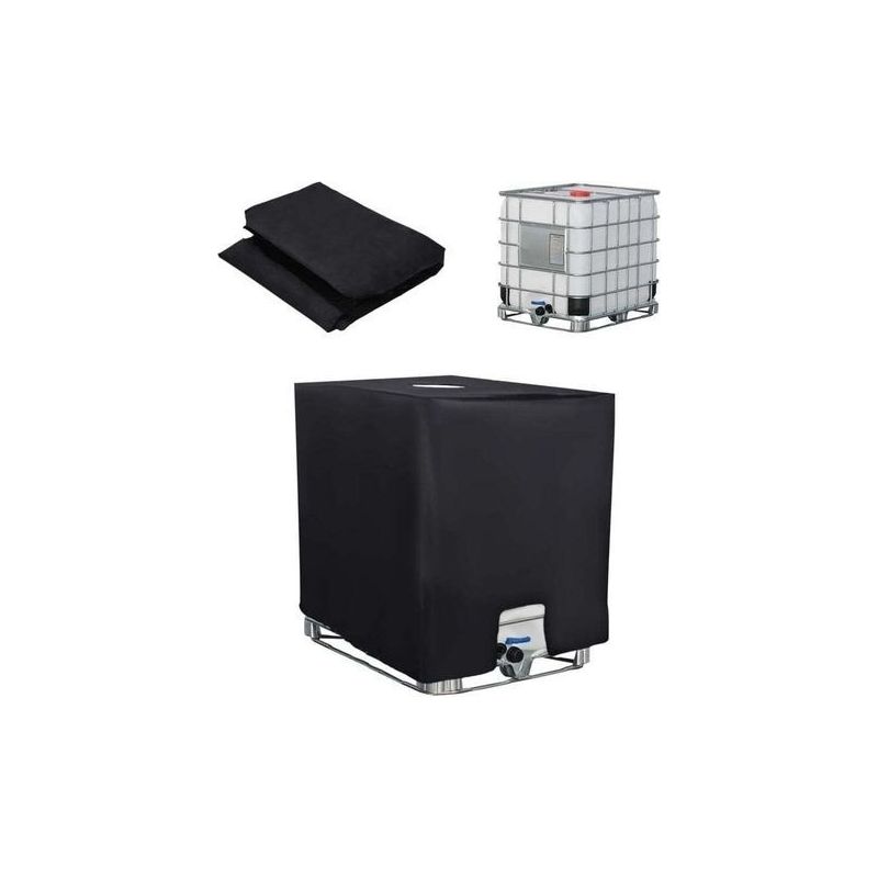 Abdeckung Für 1000l Ibc-container, Wassertankabdeckung, Uv-beständig Und Staubdicht, Regenwassersammler Mit Verschluss, Schutzhülle Für Ibc-container Und -tanks, 116 X 100 X 120 Cm, Schwarz