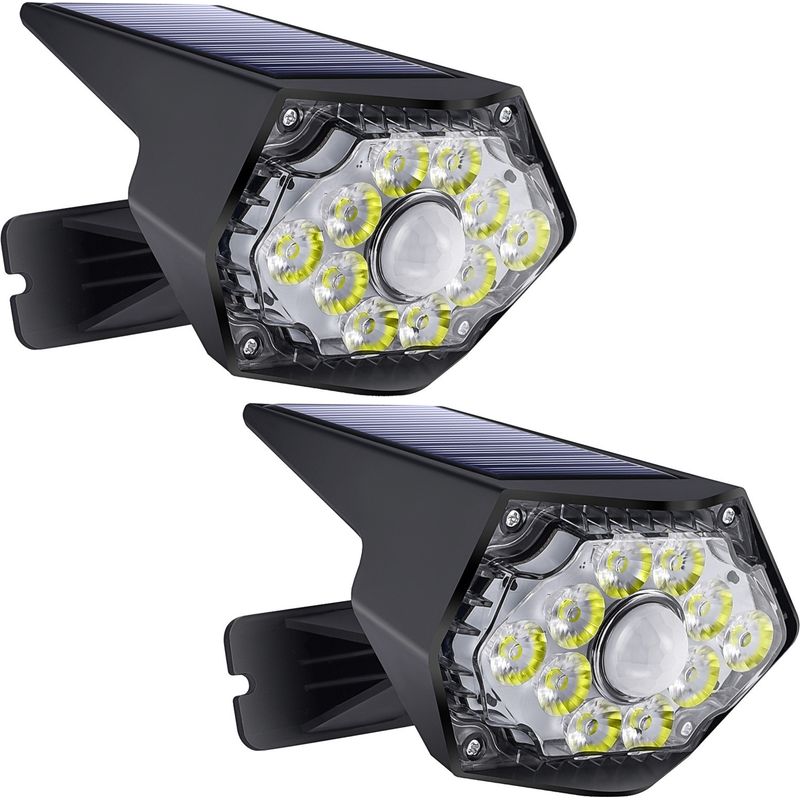 Bewegungsmelder-solarlampen Für Außen, Ip67 Wasserdichte Solar-sicherheitsleuchten Mit Bewegungssensor Für Garten, Terrasse Und Hof (2er-pack)
