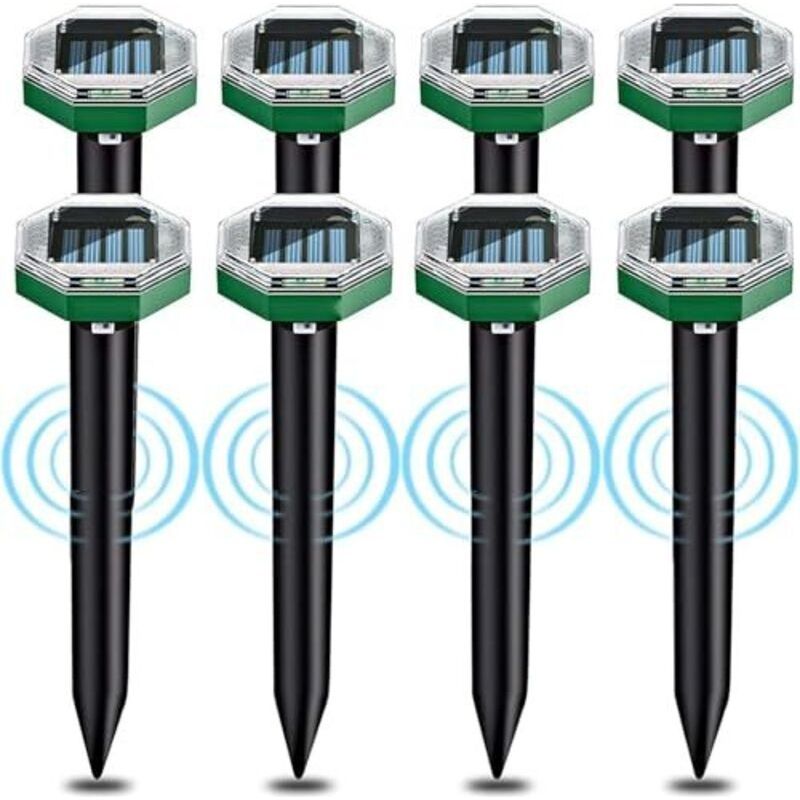 Solarer Ultraschall-maulwurfvertreiber, 8 Stück, Ultraschall, Solar