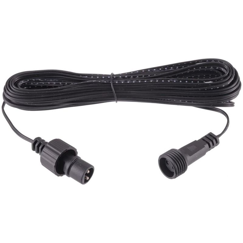 Wasserdichtes Weihnachts-verlängerungskabel, Ip44, Schwarz, 2-polig, Stecker/buchse, Led-niederspannung, 10 M