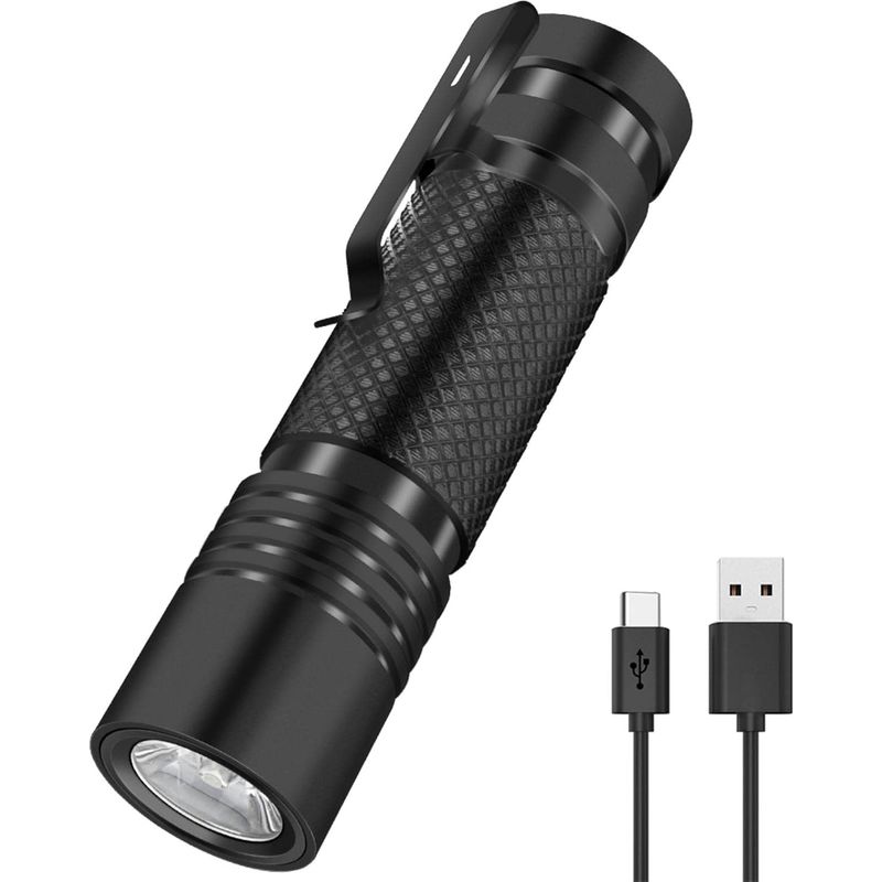 Ultrasstarke Taschenlampe, Mini Led-taschenlampe Mit Usb-c-aufladung, 800 Lumen, 5 Modi, Ipx4 Wasserdicht, Taktische Lampe Für Camping, Wandern Und Notfälle