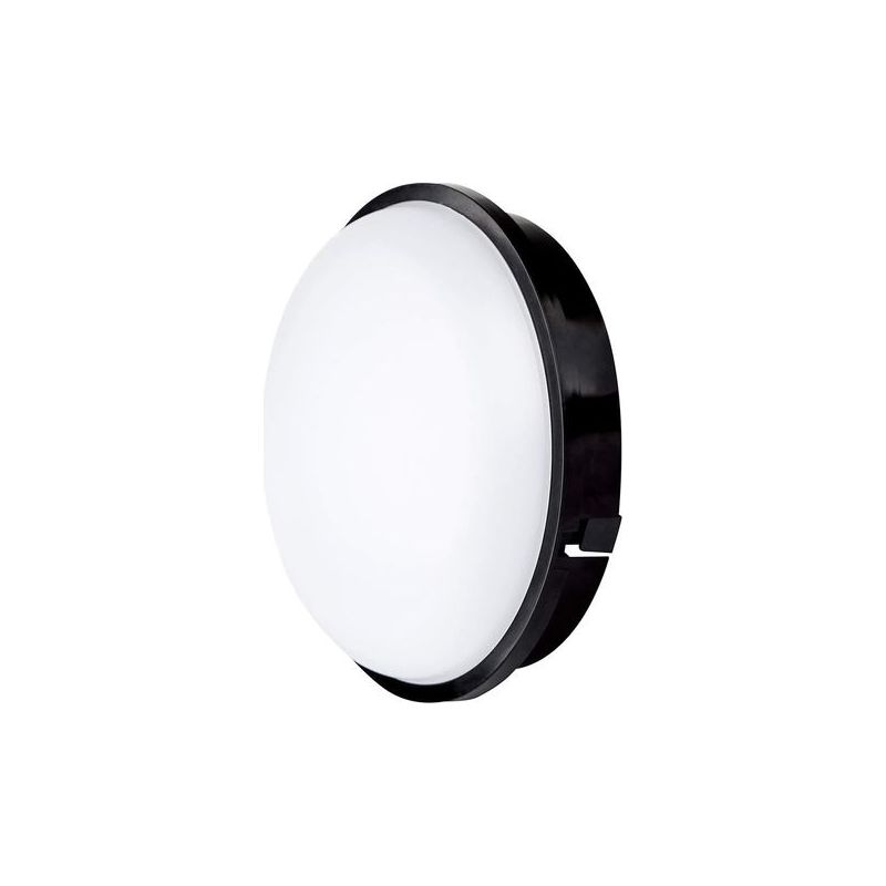 Runde Schwarze Led-deckenleuchte 15w, Ip65, 1600lm, Warmweiß 3000k, Ideal Für Innen- Und Außenbereich, Badezimmer, Flur, Garten, Garage, Warmweiß