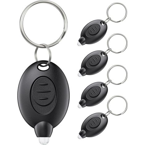 5er Set Mini-led-schlüsselanhänger-lampen, 12 Lumen, Tragbar, Ultra-hell, Batteriebetrieben, Schlüsselanhänger-taschenlampe Für Outdoor, Camping, Partys, Wandern Und Notfallbeleuchtung, Schwarzes Gehä