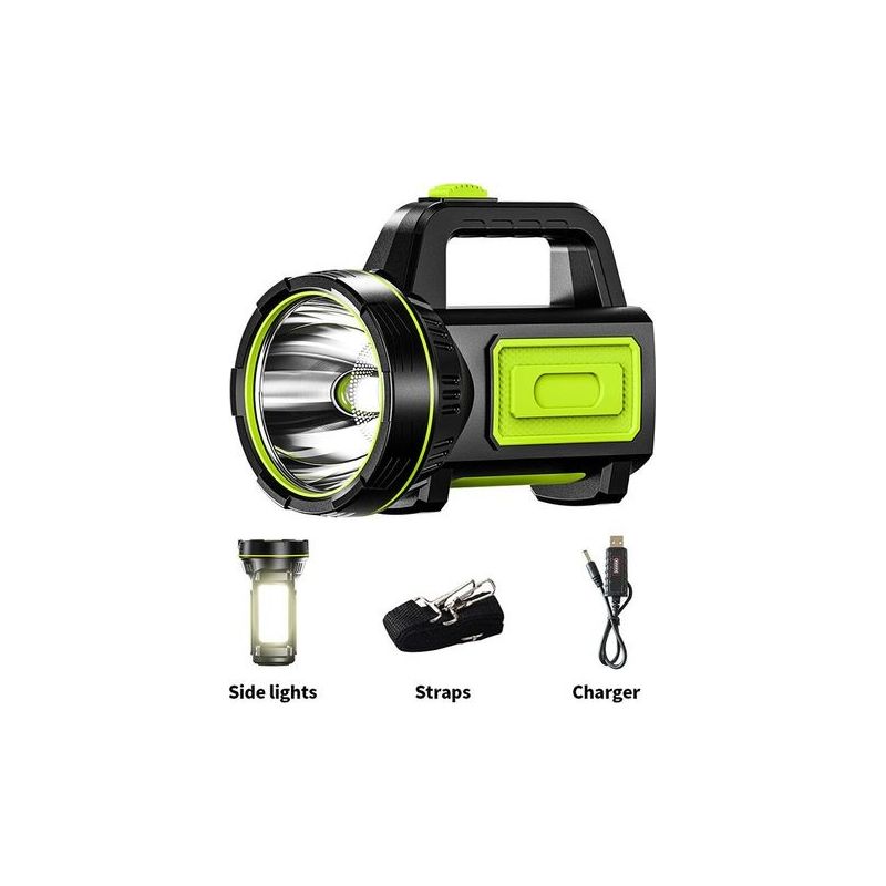 Wiederaufladbare Usb-led-taschenlampe Mit Hoher Mah-kapazität Und Seitenlicht, Wasserdichte Taschenlampe Für Notfallwanderungen, Camping Und Jagd (mit Seitenlicht)