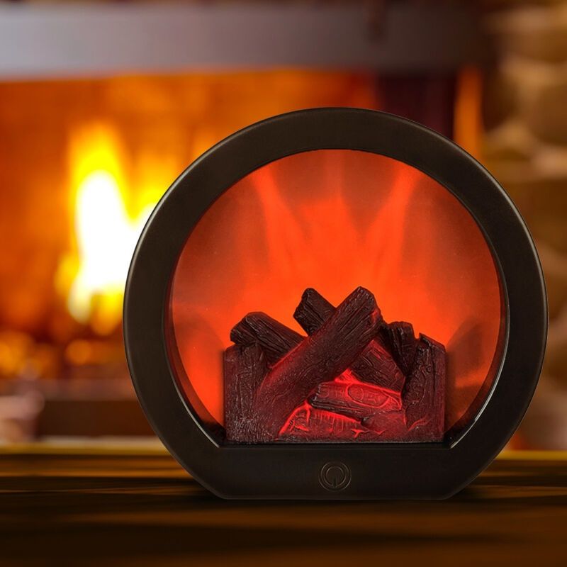 Mini-kamin, Tischkamin, Elektrischer Kamin Ohne Echte Flammen, Realistische Led-flammenlampe, Usb-/batteriebetriebener Tischkamin, Elektrischer Brenner Mit Feuereffekt
