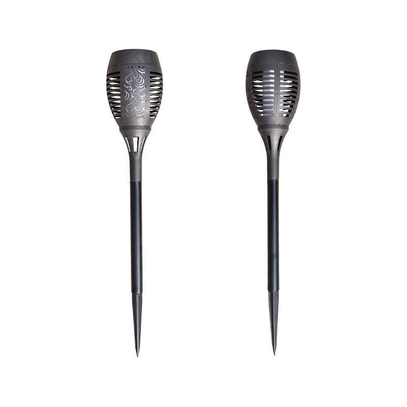 Solar-gartenleuchte, 2er-pack, Ip65, Schwarz
