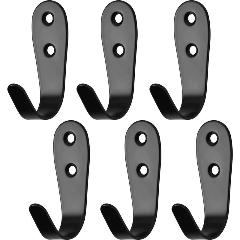 6 Stück Wandgarderobenhaken, Vintage Metall Kleiderhaken Für Badewand, Küche, Büro, Schlafzimmer (schwarz)