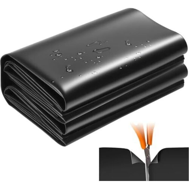 Schwarze Teichfolie Für Außenbereich 2x3m, 0,2mm Dicke, Teichliner Für Zierteiche, Fischteiche, Wasserauswahl, Wasserfälle, Brunnen, Blumen, Gartenarbeit, Gewächshäuser (2x3m)
