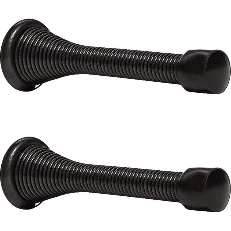 2er-set 85 Mm Metall-türstopper Mit Feder, Boden-türstopper Mit Sockel Und Schrauben Zum Schutz Von Wänden Und Türen