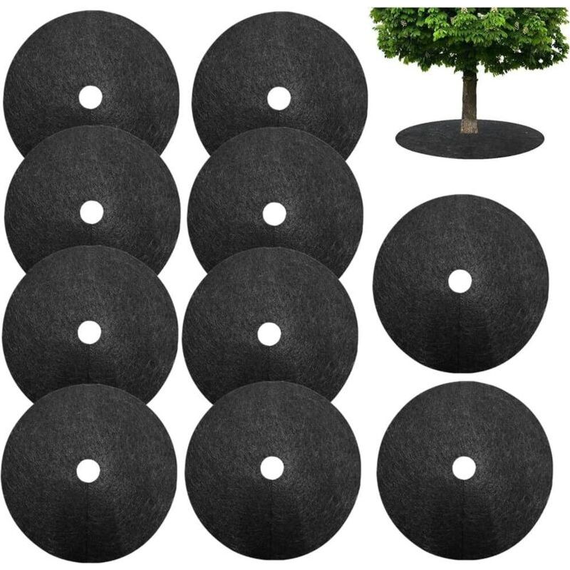 Vlies-mulchringe, 10 Mulchscheiben Für Bäume, 32 Cm, Runder Vlies-schutzteppich Für Pflanzen Und Bäume, Wurzelschutz Gegen Unkraut