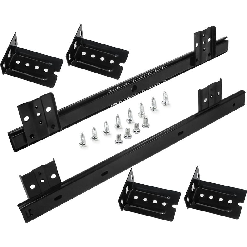Schienen Für Schubladen, Kugellager-schubladenschiene 350 Mm Für Ausziehbare Tastaturablage (1 Paar), Schwarz