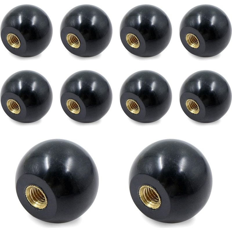 Kugelhebelknopf - 10 Stück M6 25mm Isoliergriff Aus Schwarzem Bakelit, Mit Innengewinde, Runde Messingmutter, Universelles Zubehör Für Werkzeugmaschinen