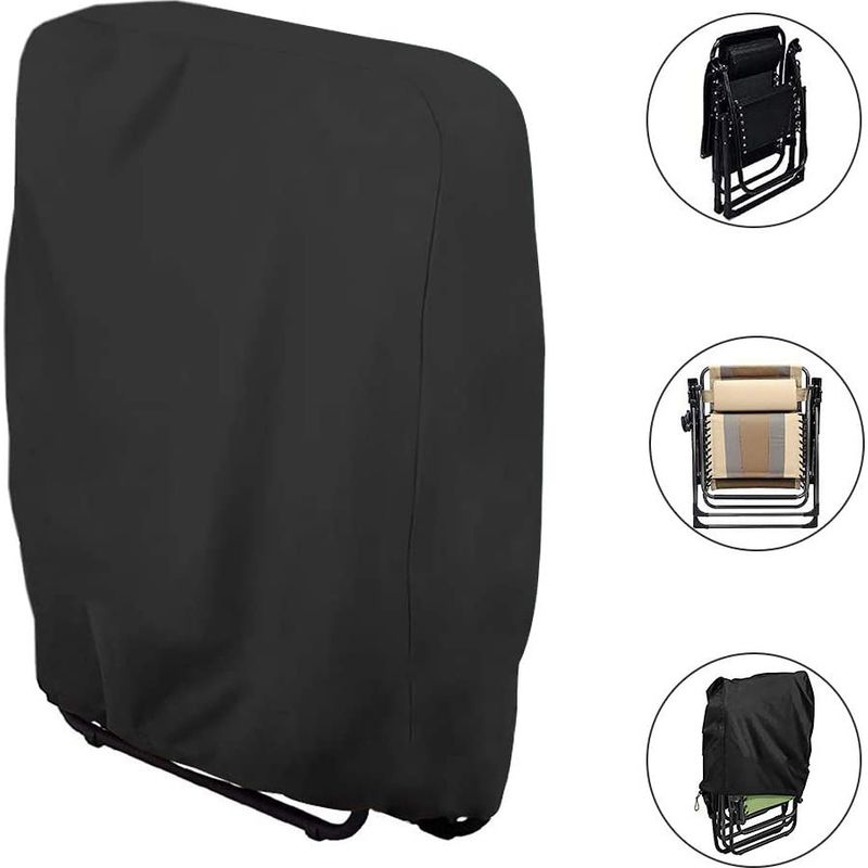 Schutzhülle Für Klappbare Liege (schwarz) B71×h110cm, 1 Stück Garten-liegestuhl-staubschutz, Wasserdicht, Uv-beständig, 210d Oxford Schutzhülle Für Garten-relaxsessel