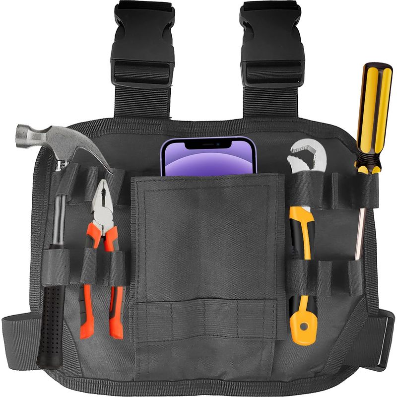 Werkzeugtasche Für Den Gürtel, Oxford-gewebe Werkzeug-gürteltasche, 25 × 18 Cm Werkzeuggürtel, Beintasche Mit Mehreren Schwarzen Taschen, Für Wartungsarbeiter