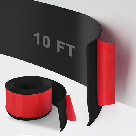 Selbstklebende Flexible Vinyl-fußleiste, 10 Cm X 3 M, Wandabschlussprofil Aus Gummi, Einfach Zu Verlegen (schwarz)