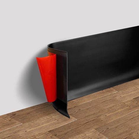 Wandabschlussband, 10 Cm Breit, Selbstklebendes Flexibles Gummimaterial, Einfach Anzubringen, Abmessungen: 10 Cm X 6 M, Schwarz.