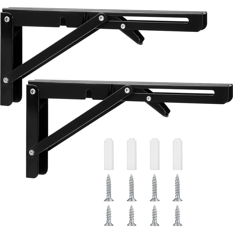 Klappkonsole, Faltbare Scharniere Aus Eisen, 90° Faltwinkel Für Zuhause, Küche, Büro, Tisch, Wand, Schwarz, 25,4 Cm