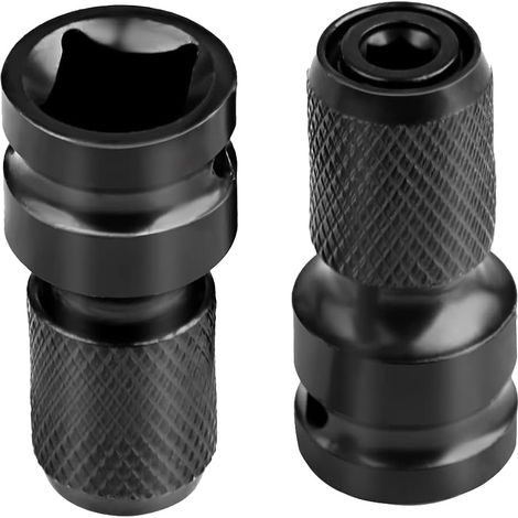 Schlagbohrer-aufsatz, Adapter Von 1/2" Vierkant Auf 1/4" Sechskant, Für Schlagschrauber Und Bithalter - 2 Stück