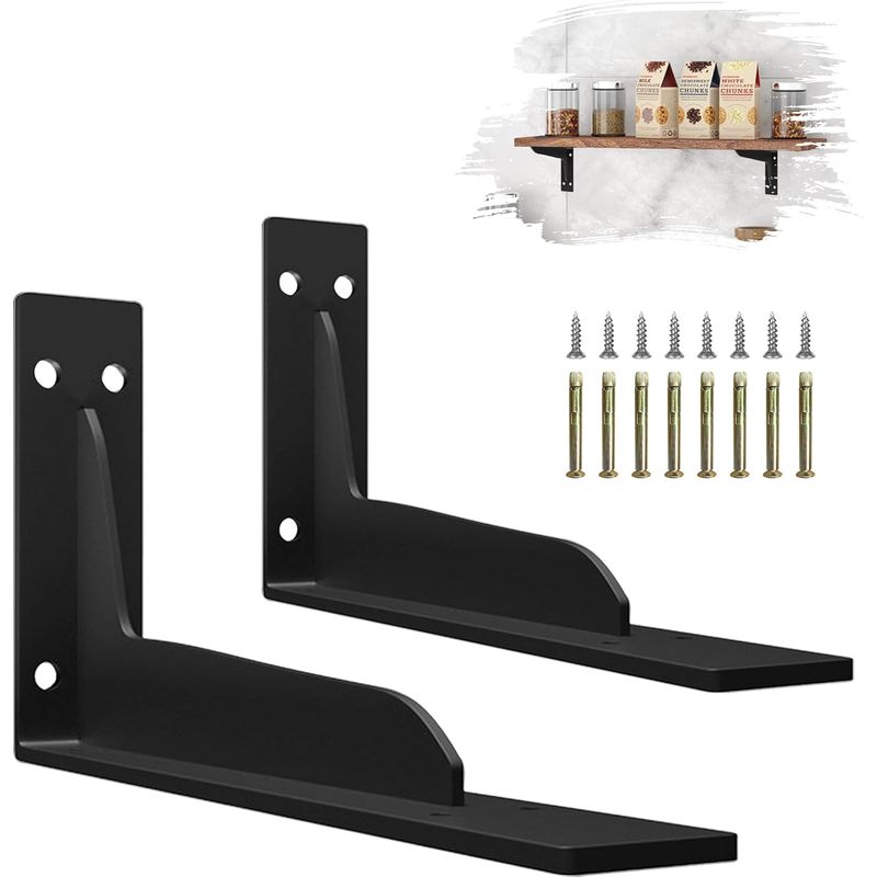 2er-set Robuste Metall-winkelhalter Für Regale, 19 Cm, L-förmige Wandhalterungen Für Regalbretter