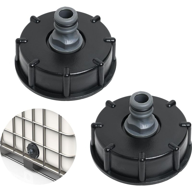 Ibc-tankdeckel-adapter, S60x6 Ibc-anschluss, 1/2 Zoll Gewindebohrung, Geeignet Für Gartenschlauchanschluss, Ibc-regenwassertank, Deckel Für 1000l-tank