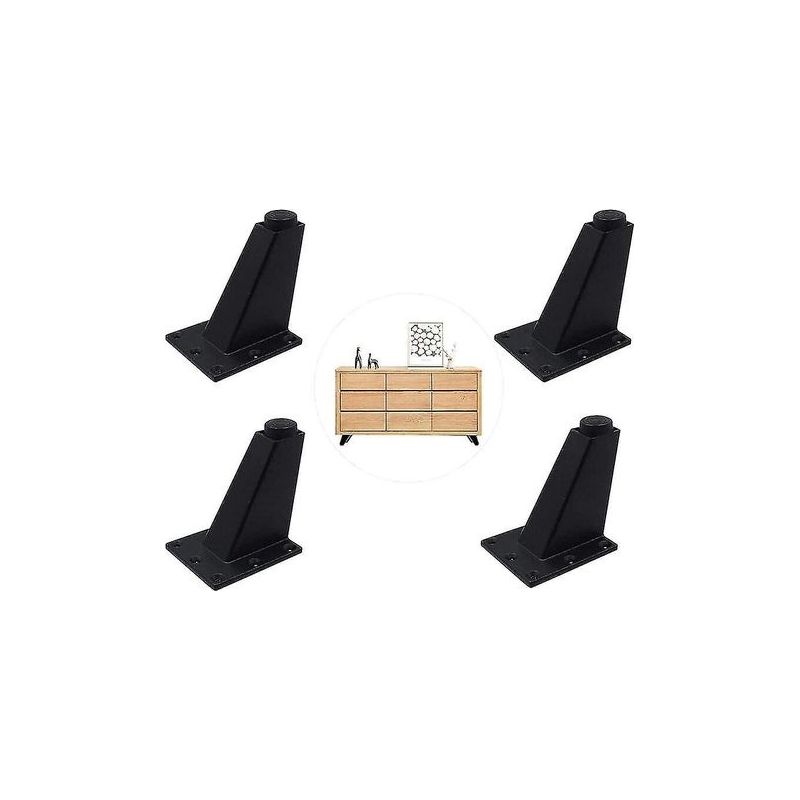 4 Stück Schwarze, Höhenverstellbare Möbelfüße Aus Aluminiumlegierung, Dreieckige Verstellbare Beine Für Küche, Schrank, Sofa, Couchtisch, Tv-möbel Und Andere Möbel