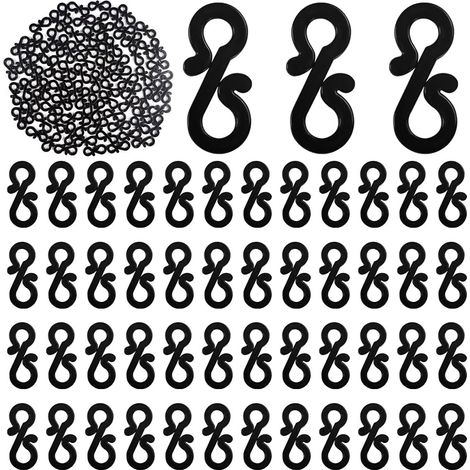 100 Stück Schwarze Dachrinnenhaken, Clips Zur Befestigung Von Außenlichterketten, Ideal Zum Aufhängen Von Weihnachtsbeleuchtung Bei Hochzeiten, Halloween Und Weihnachten