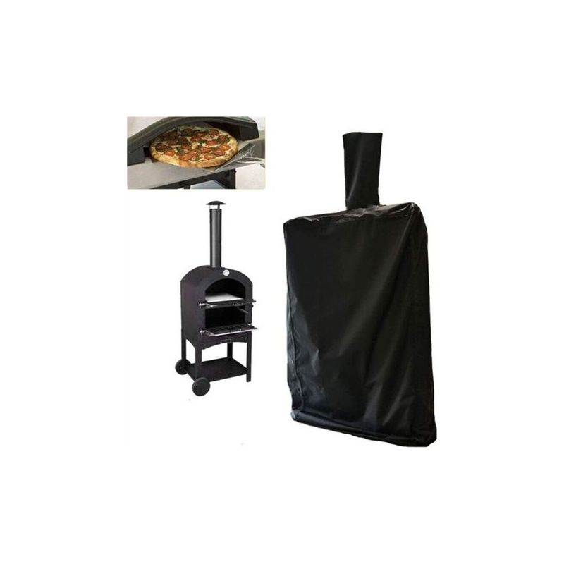 Abdeckung Für Outdoor-pizzaofen, Schutzhülle Für Gartenöfen Mit Kordelzug, Wasserdicht, Staubdicht, Schwarz Oxford 55×65×175 Cm